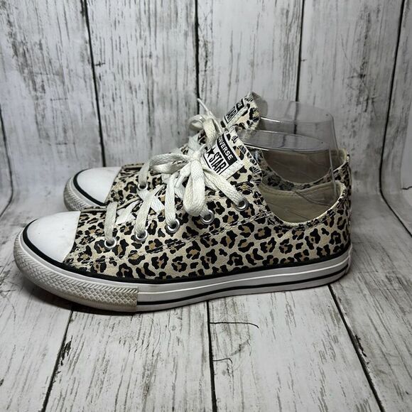 Converse Chuck Taylor All Star Low OX Cheetah Print 366297F Youth Sz 3 Leopard - Picture 5 of 9